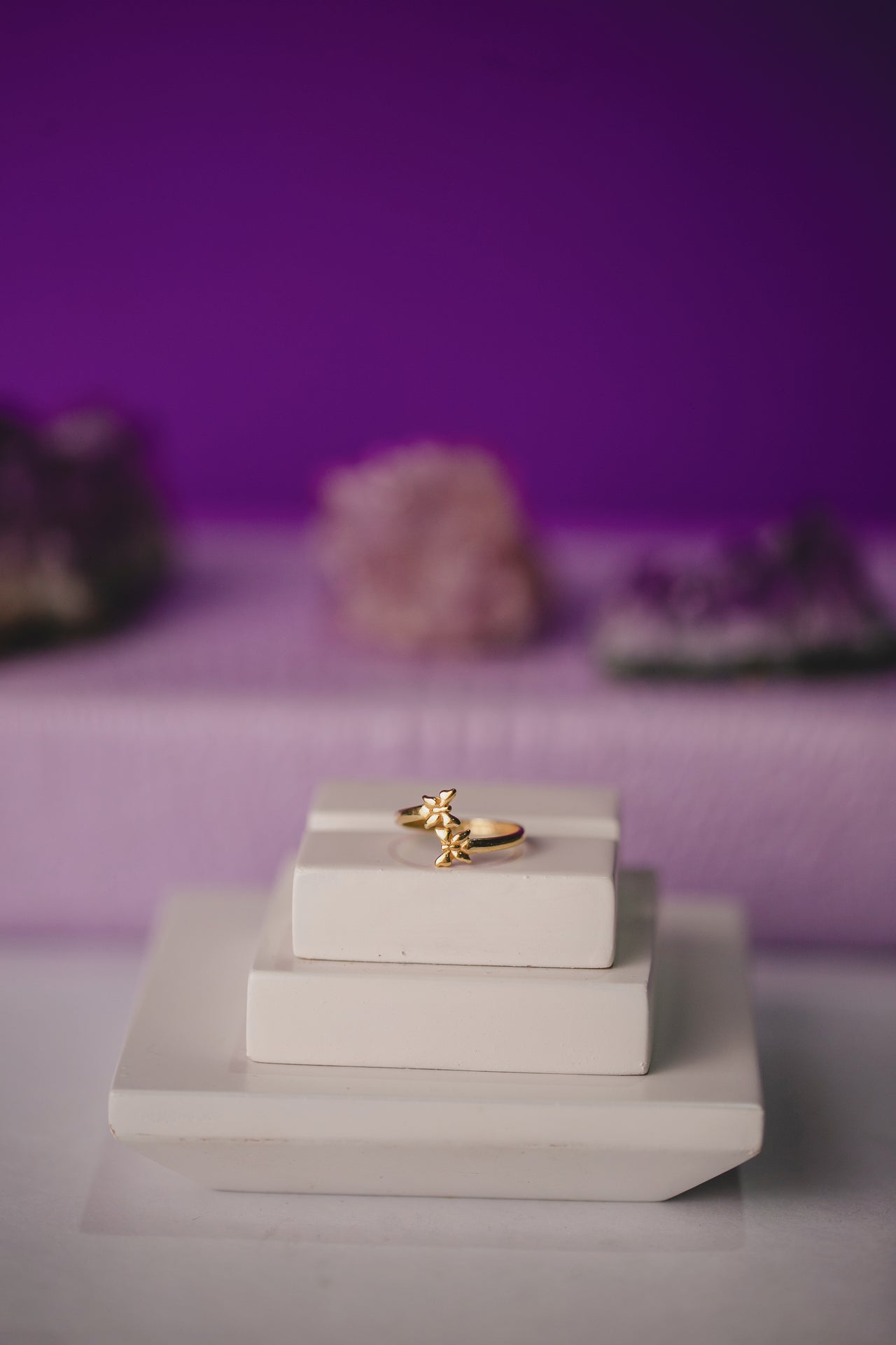ANEL FALANGE BORBOLETA REGULAVÉL FOLHEADO A OURO 18K