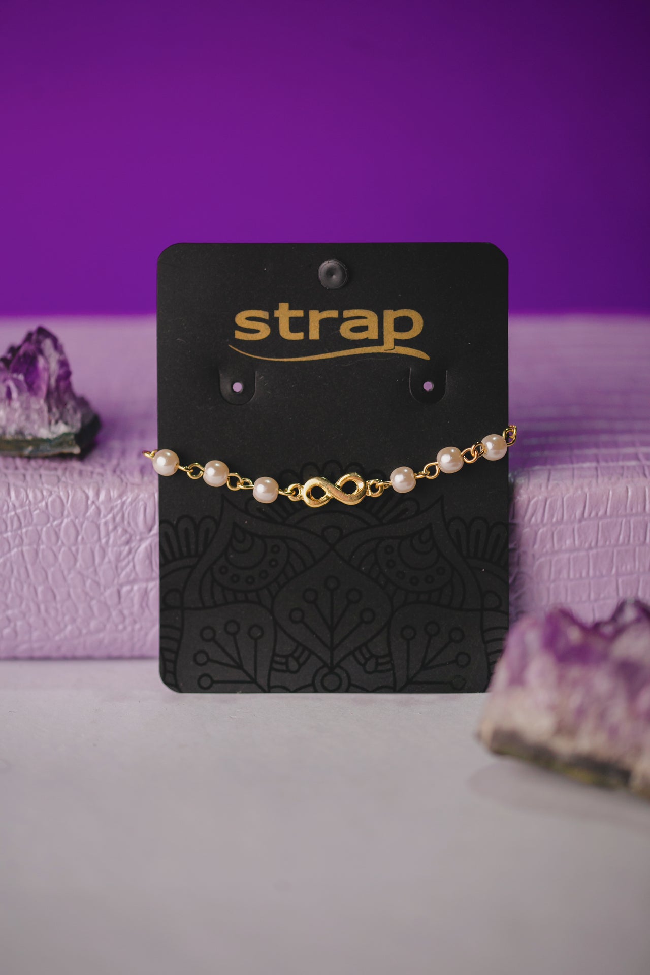 PULSEIRA PÉROLAS E INFINITO FOLHEADA A OURO 18K