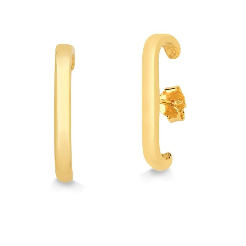 BRINCO EAR HOOK LISO FOLHEADO A OURO 18K