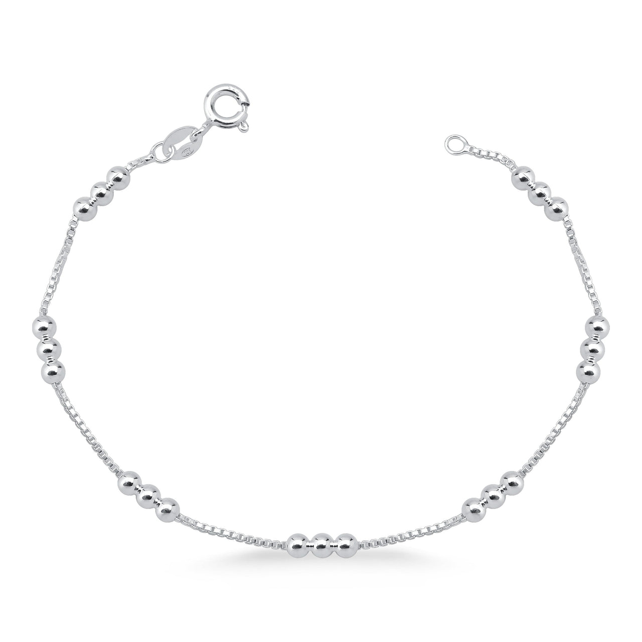 PULSEIRA DE PRATA COM BOLINHAS