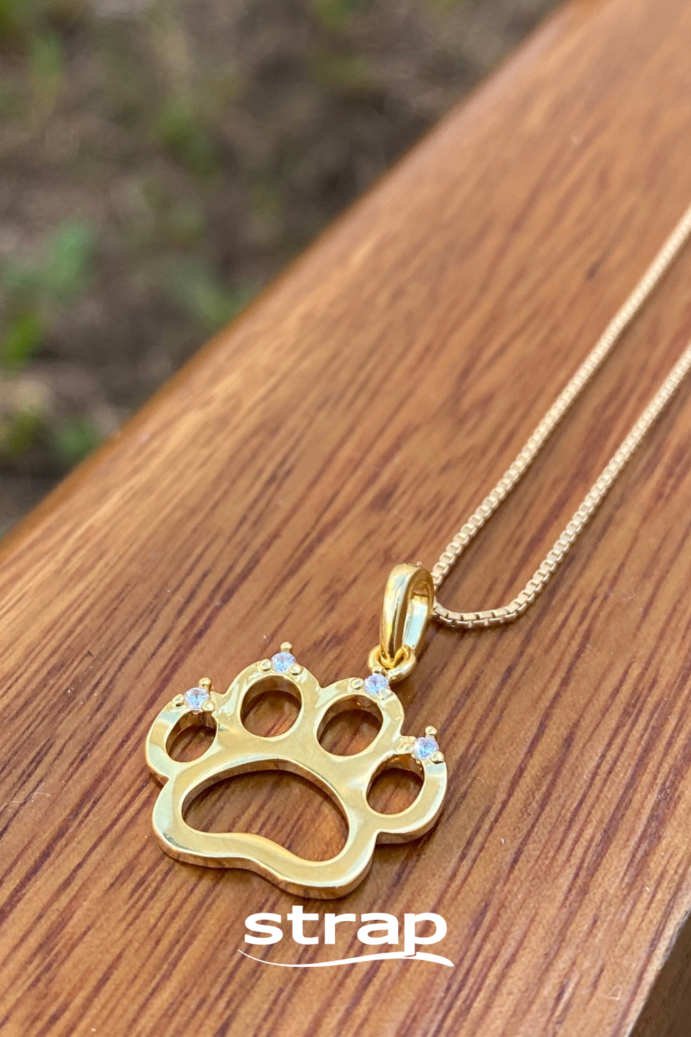 COLAR PATA COM ZIRCONIA FOLHEADO A OURO 18K