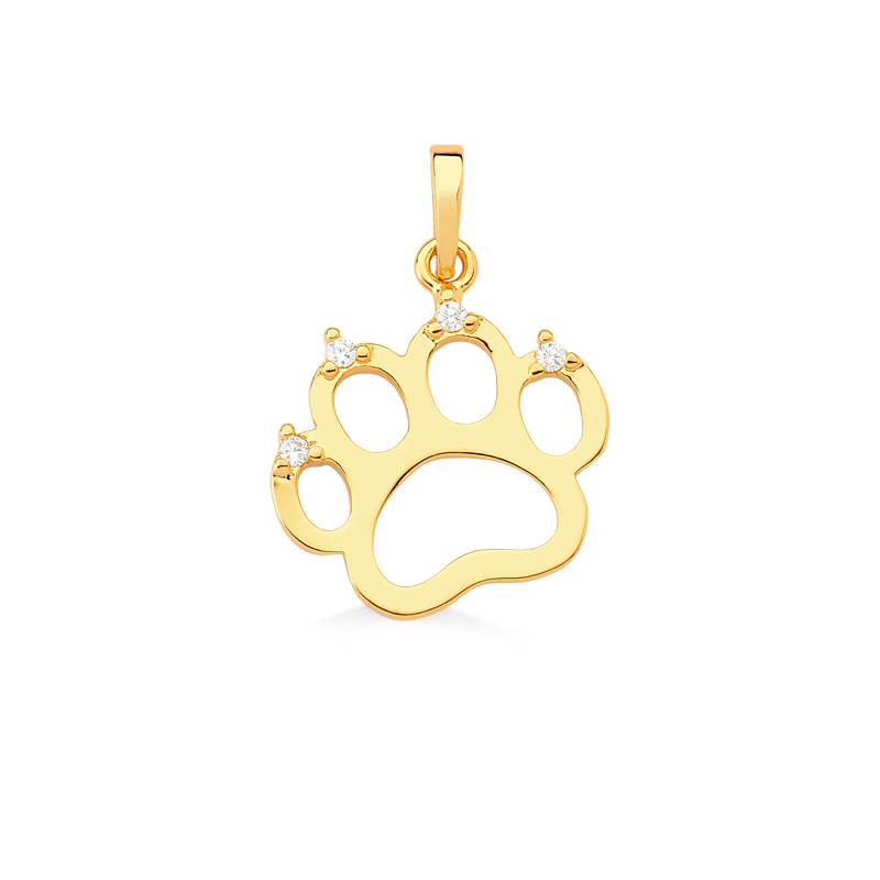 PINGENTE PATINHA DE PET COM ZIRCONIA FOLHEADO A OURO 18K