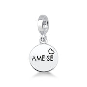PINGENTE MEDALHA "AME-SE" EM PRATA