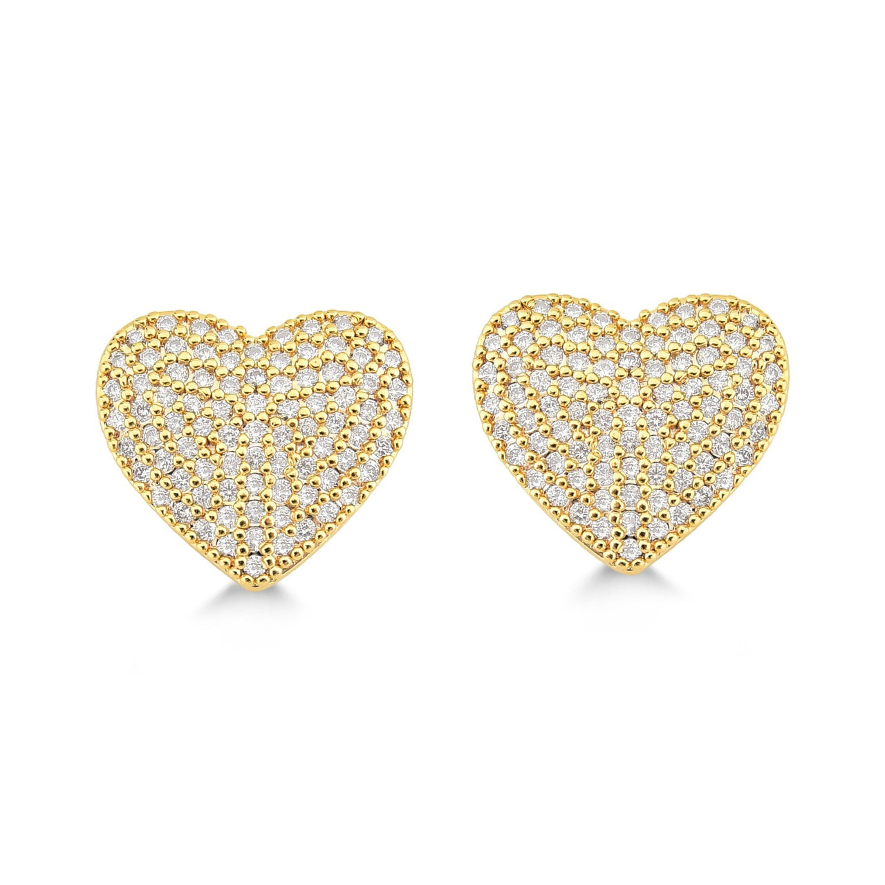 BRINCO DE CORAÇÃO CRAVEJADO DE ZIRCONIAS CRISTAIS FOLHEADO A OURO 18K