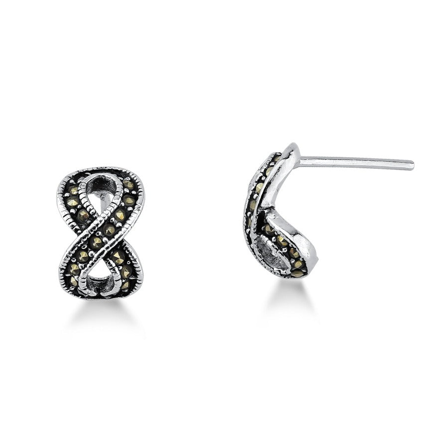 BRINCO DE PRATA ENVELHECIDO DE DESIGN INFINITO COM ZIRCONIAS STILL