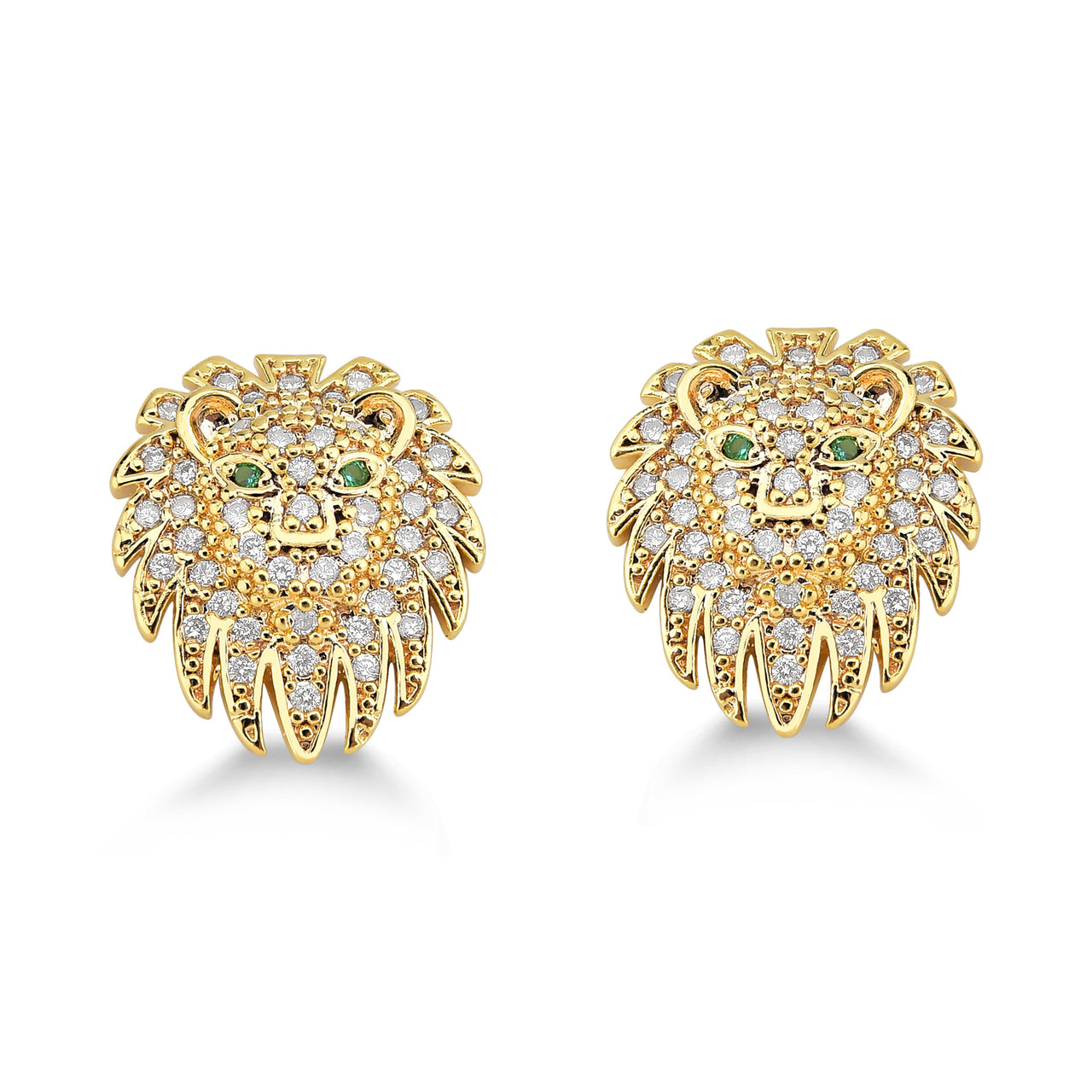 CONJUNTO DE LEÃO FOLHEADO A OURO 18K