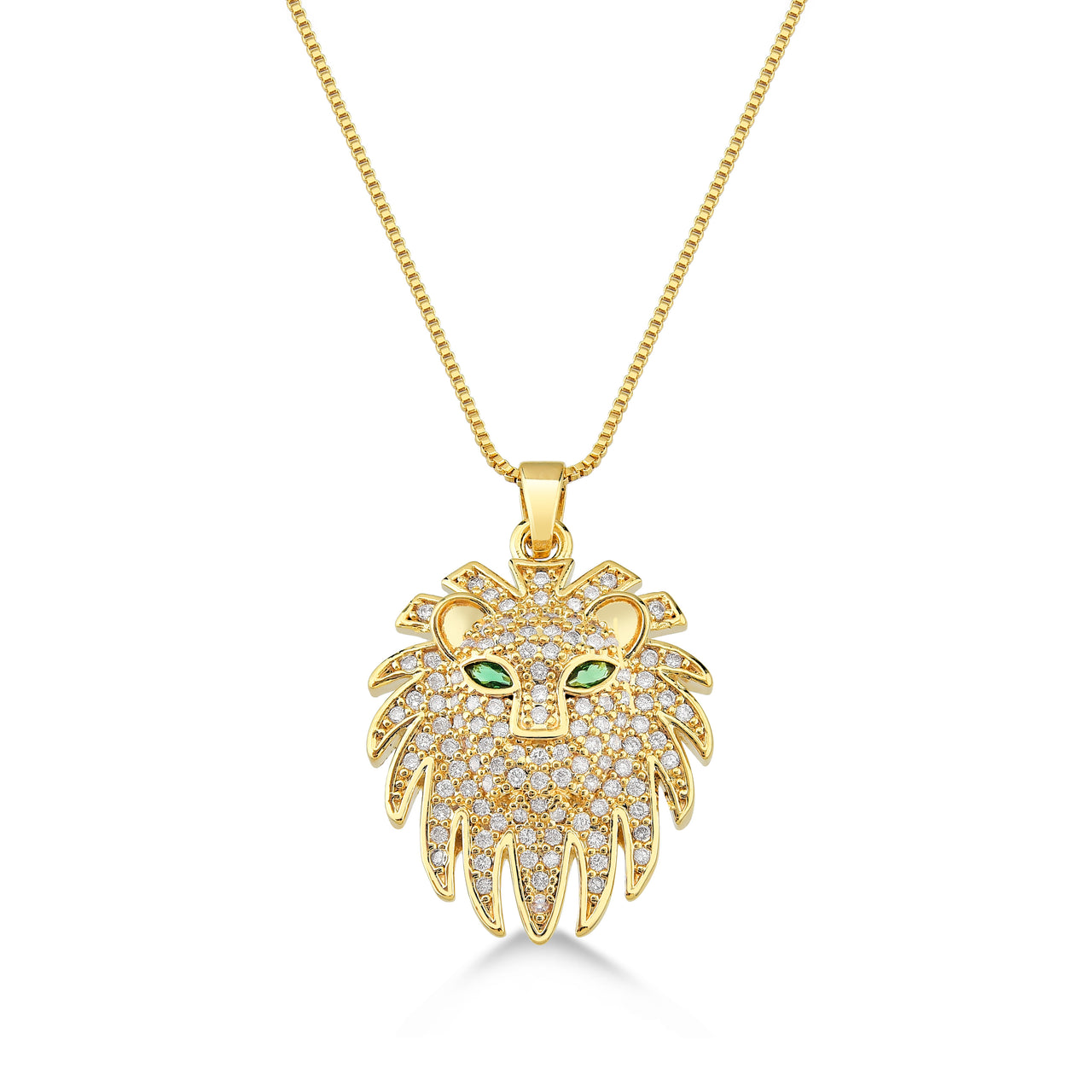 CONJUNTO DE LEÃO FOLHEADO A OURO 18K