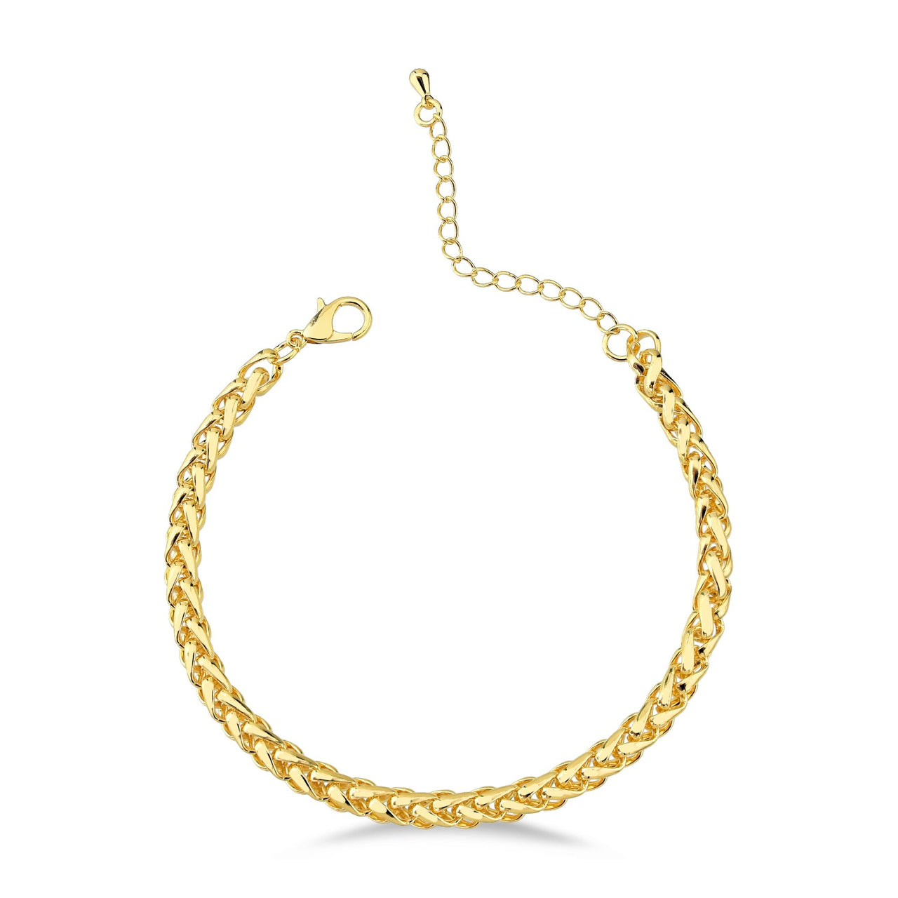 PULSEIRA CORDA FOLHEADA A OURO 18K