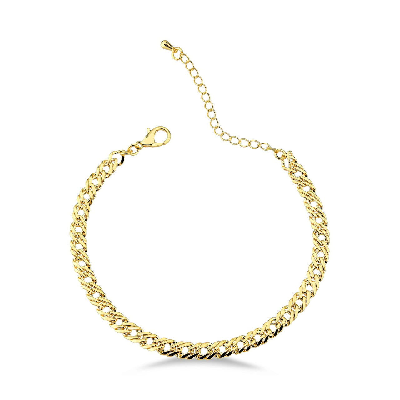 PULSEIRA DE ELOS FOLHEADO A OURO 18K