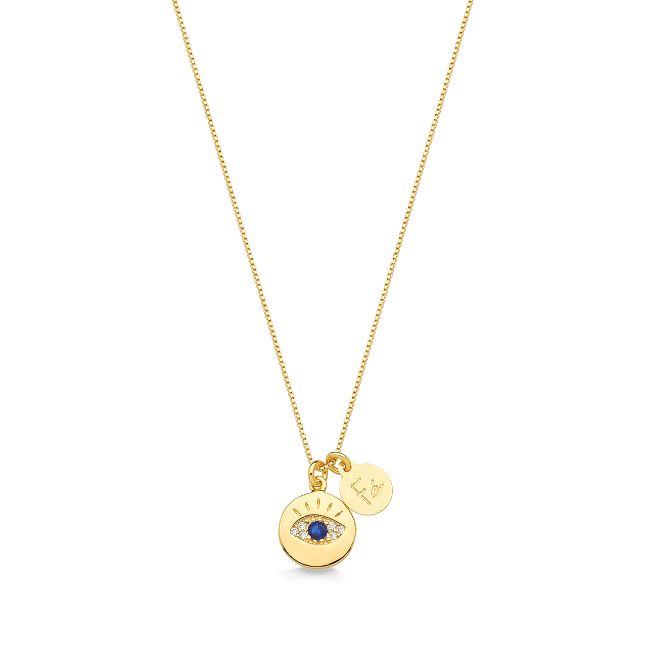 COLAR OLHO GREGO CRAVEJADO DE ZIRCÔNIA FOLHEADO A OURO 18K