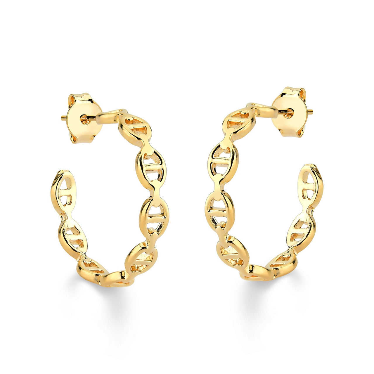 BRINCO DE ARGOLA ELOS FINOS FOLHEADA A OURO 18K