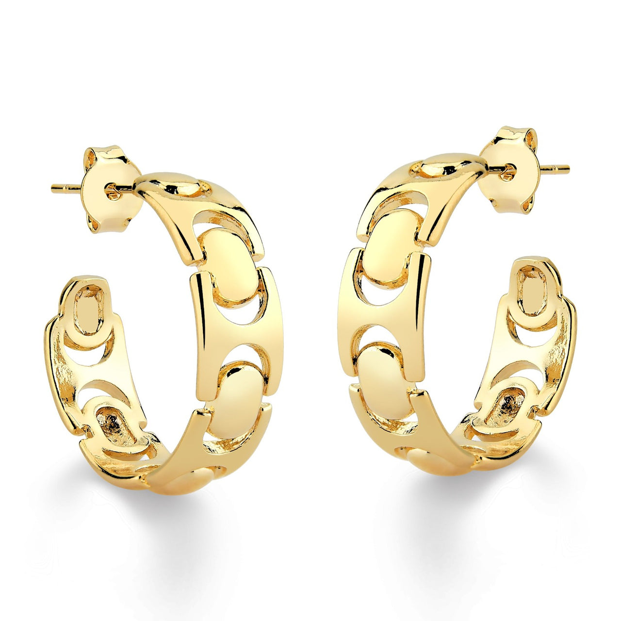 BRINCO DE ARGOLA VAZADA FOLHEADO A OURO 18K