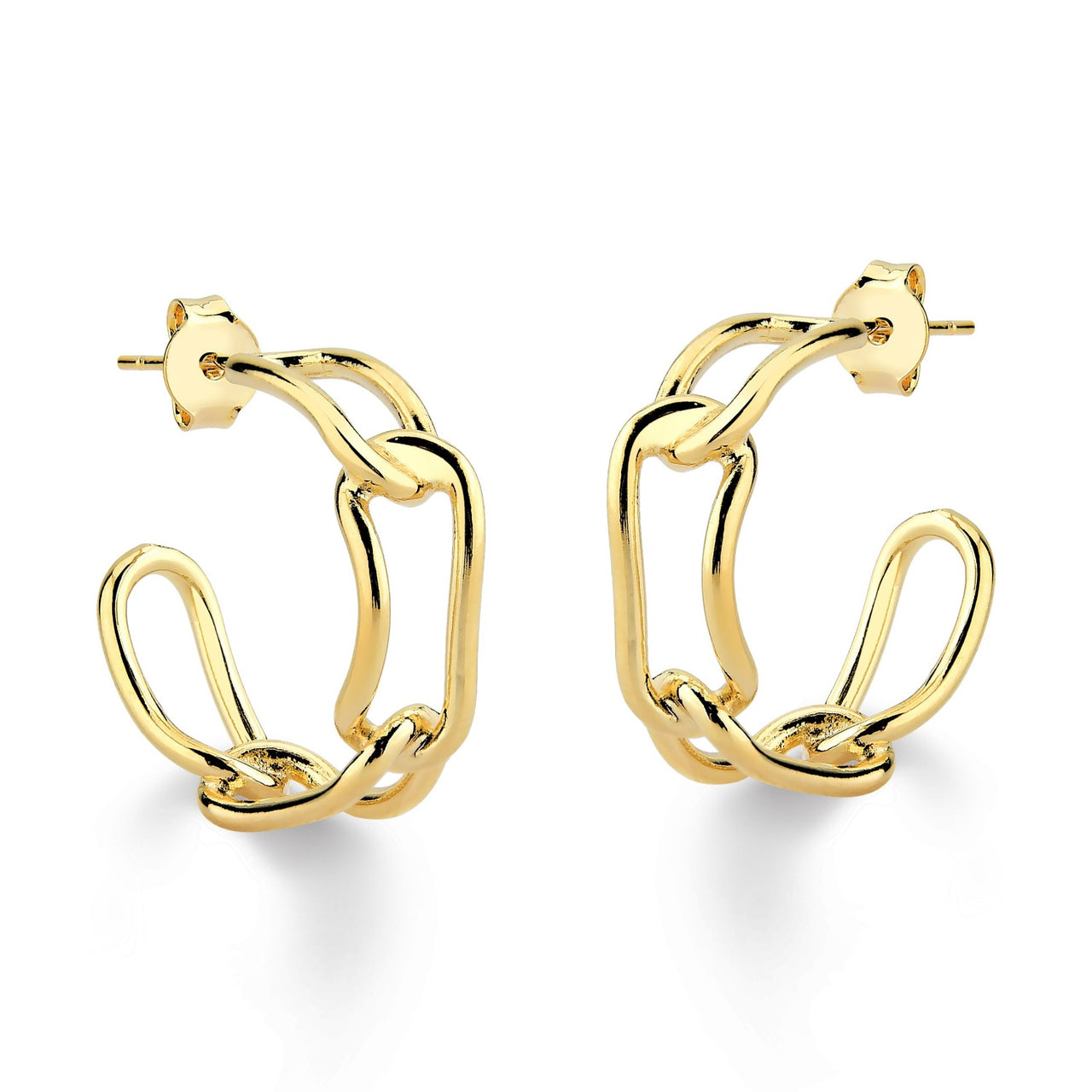 BRINCO DE ARGOLA DE ELOS FOLHEADO A OURO 18K