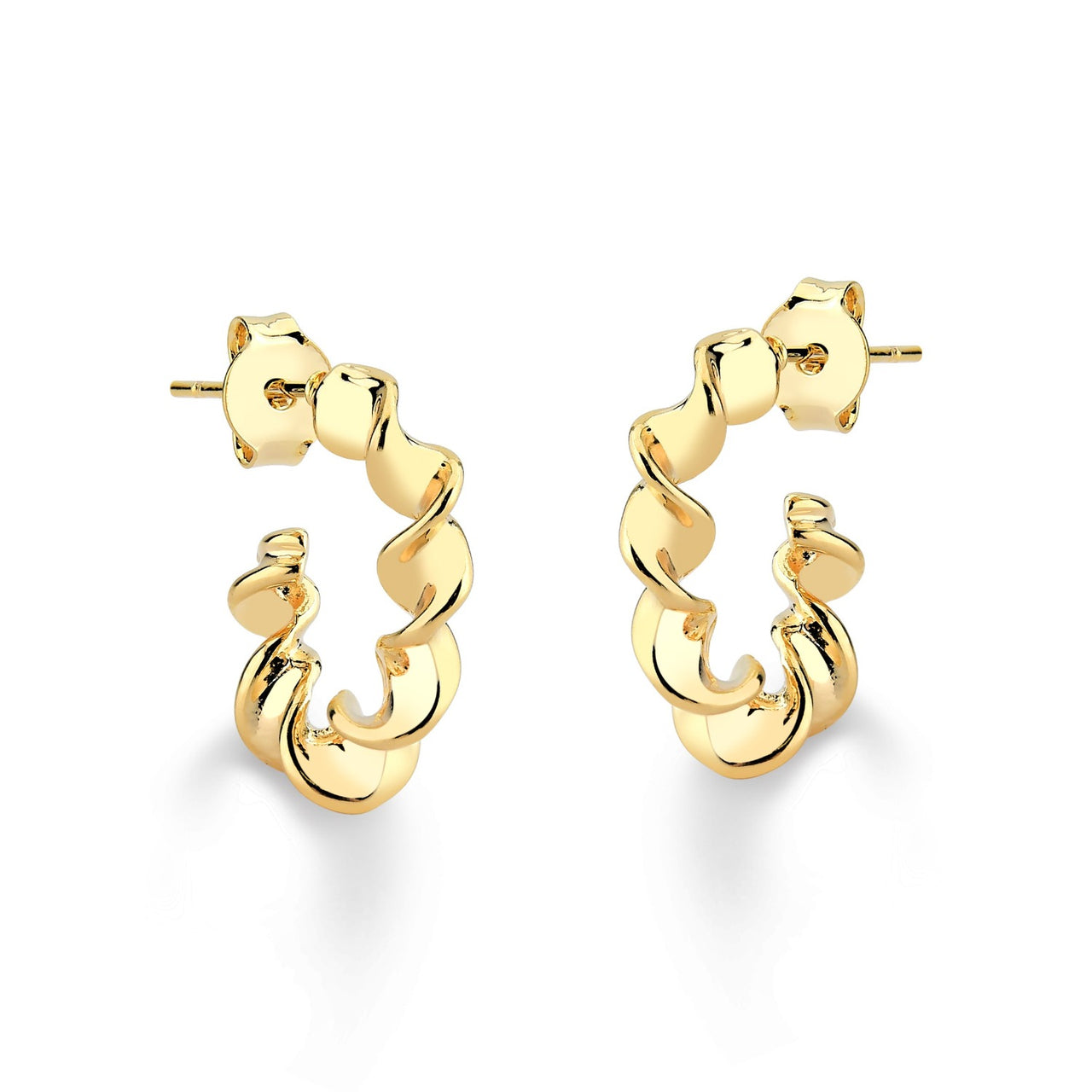 BRINCO DE ARGOLA TORCIDA FOLHEADO A OURO 18K