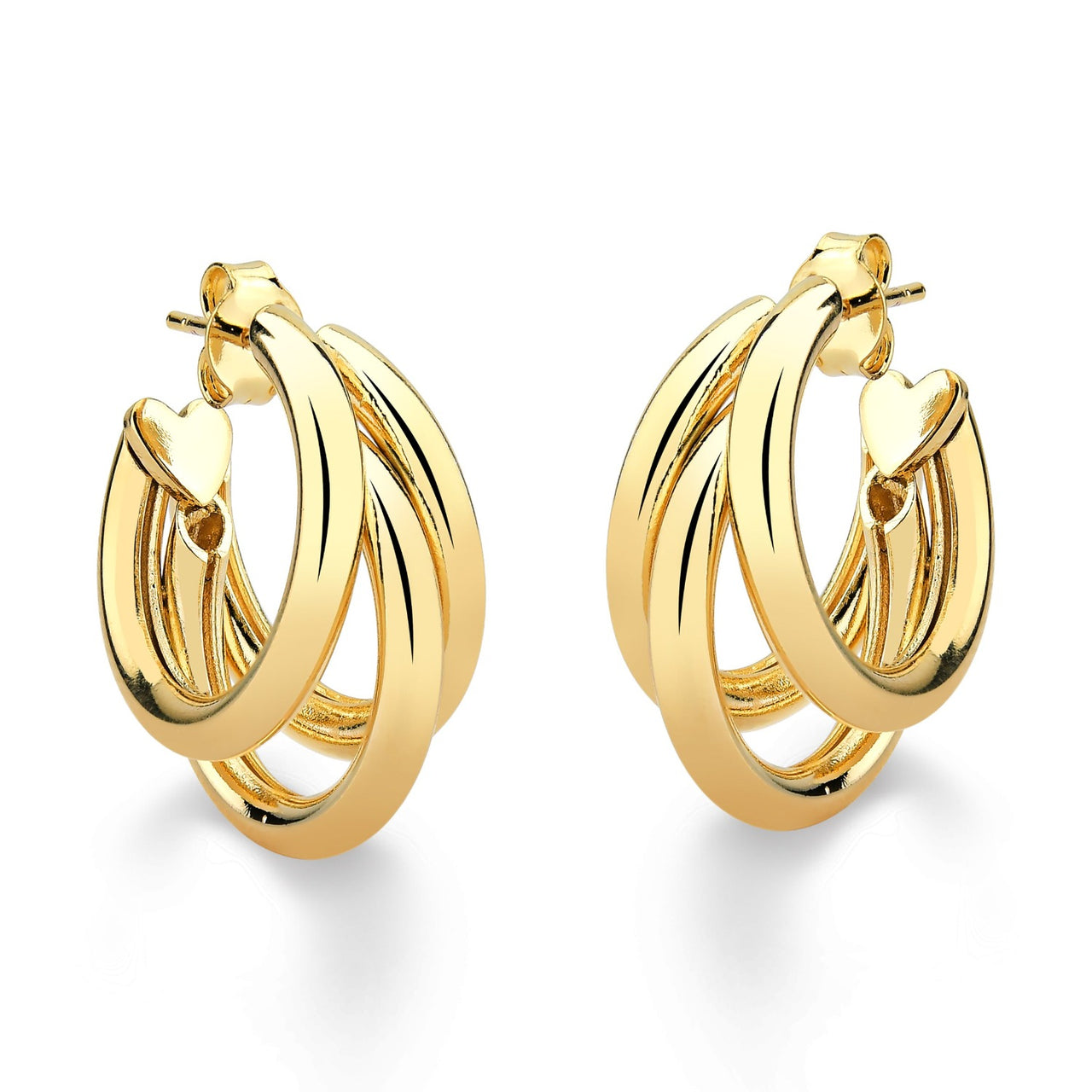 BRINCO DE ARGOLA TRIPLA FOLHEADO A OURO 18K