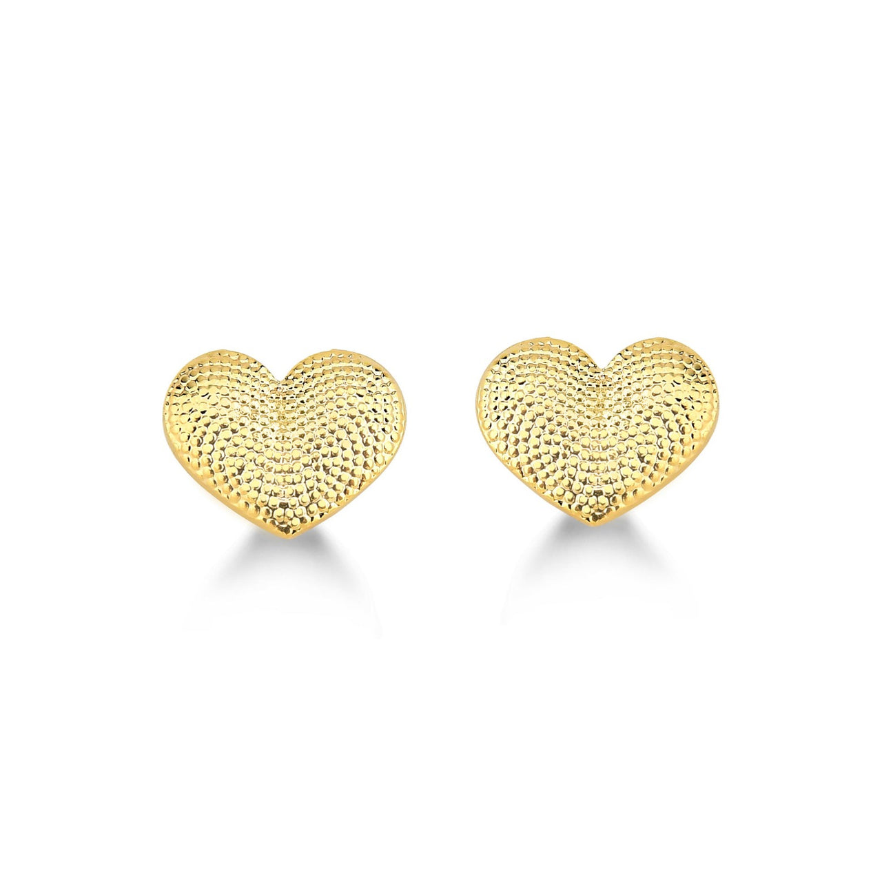 BRINCO DE CORAÇÃO DE CHAPA PEQUENA FOLHEADO A OURO 18K