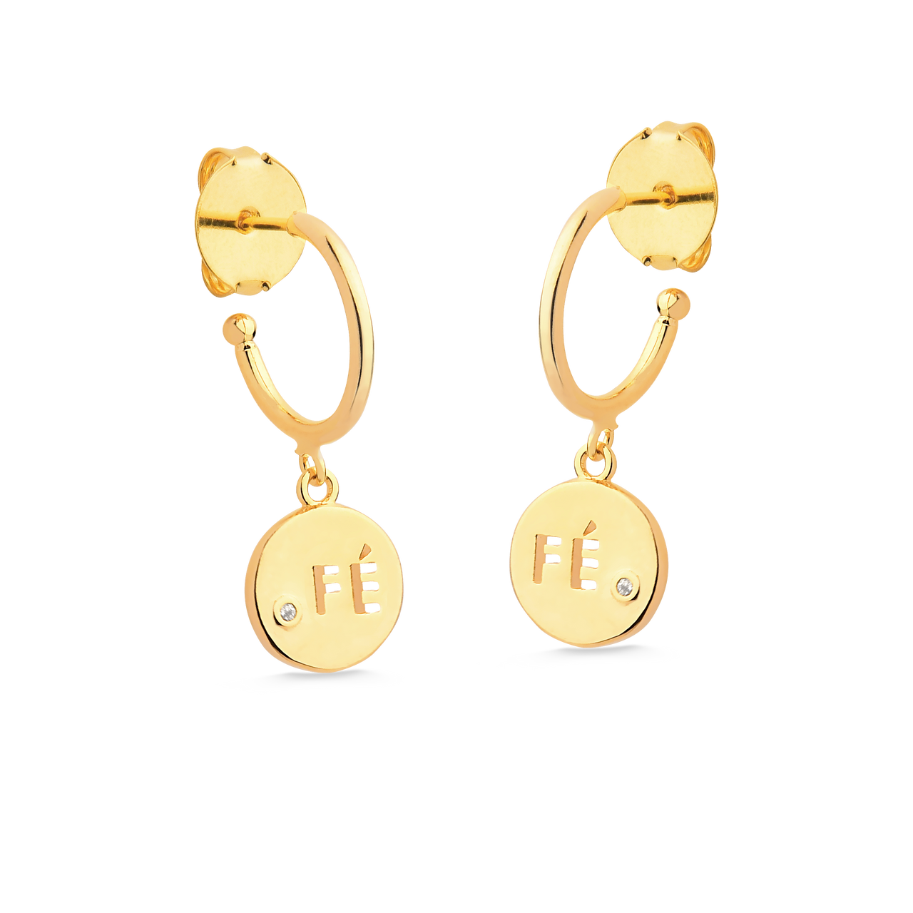 BRINCO DE ARGOLA FE FOLHEADO A OURO 18K