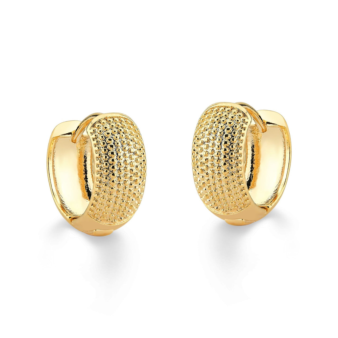 BRINCO DE ARGOLA DE CLICK GRANDE FOLHEADA A OURO 18K