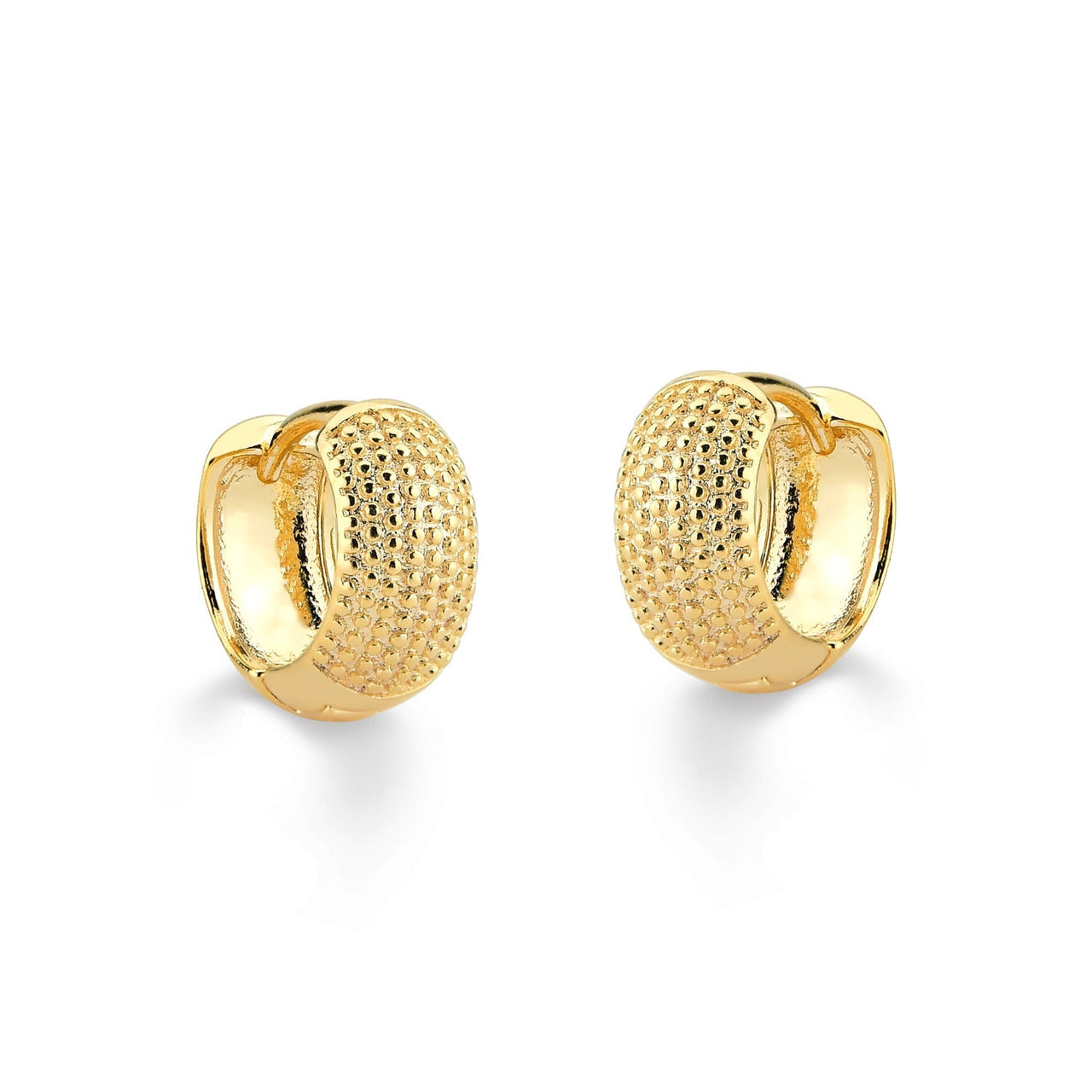 BRINCO DE ARGOLA DE CLICK MEDIA FOLHEADA A OURO 18K