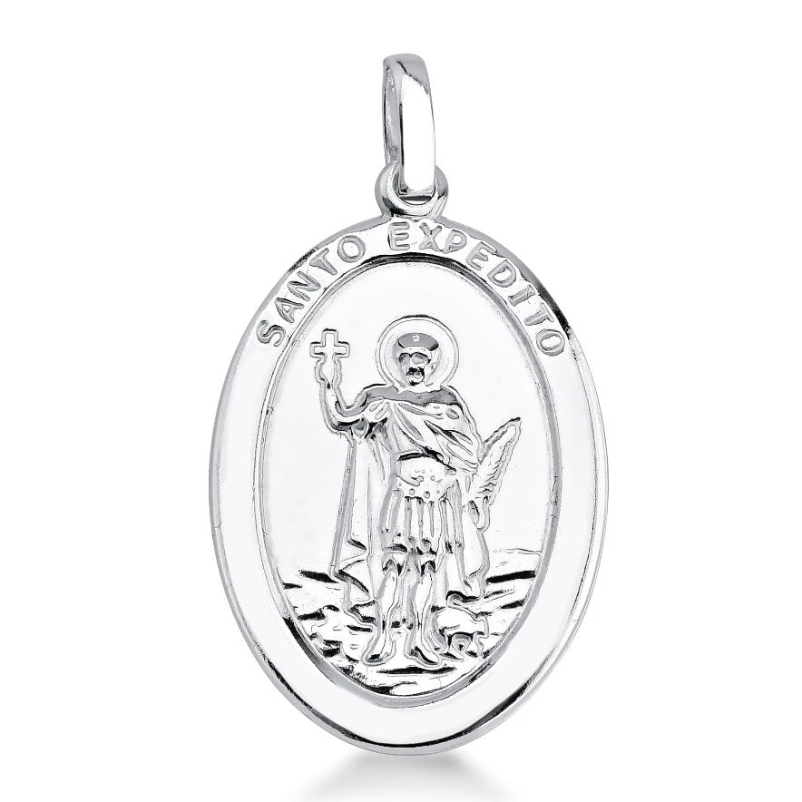 PINGENTE DE PRATA MEDALHÃO SANTO EXPEDITO STILL