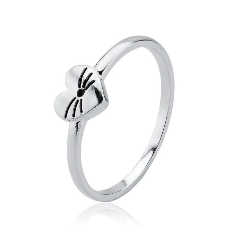 ANEL CORAÇÃO PET EM PRATA