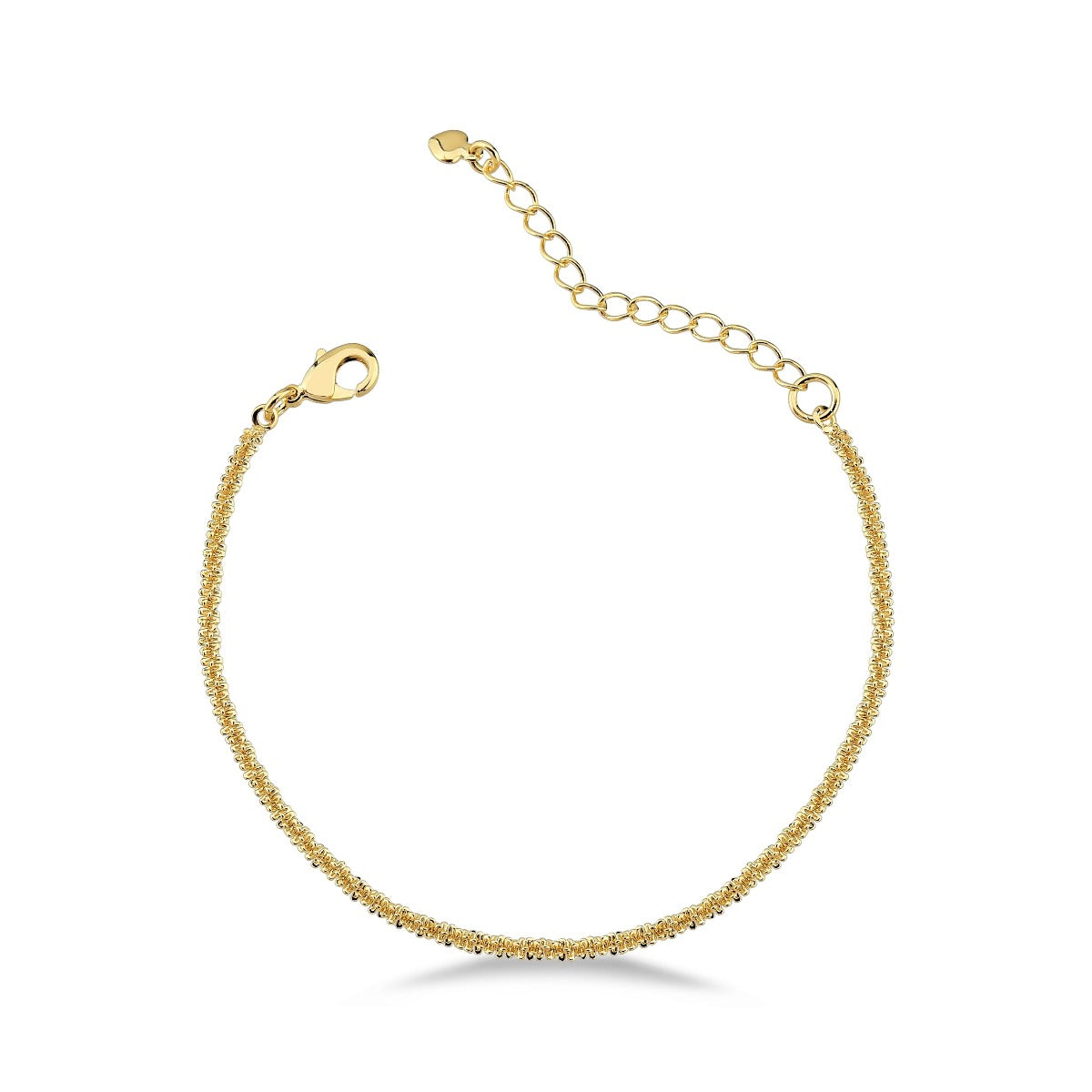 PULSEIRA MALHA CORDA FOLHEADO A OURO 18K