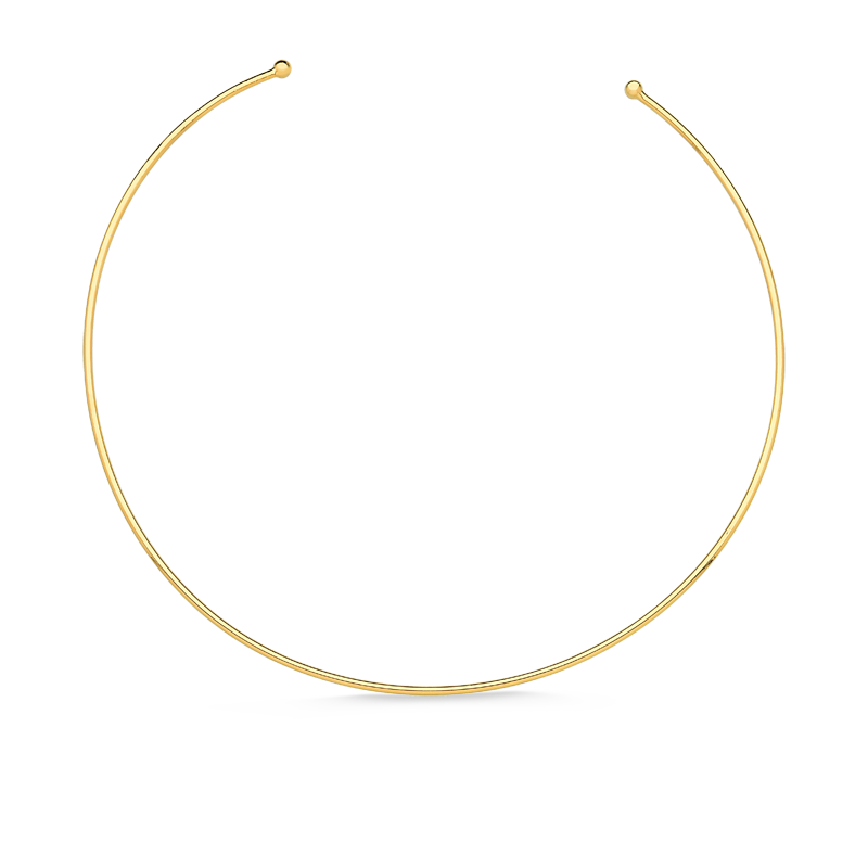 COLAR CHOKER ARO RÍGIDO SEM FECHAMENTO FOLHEADO A OURO 18K