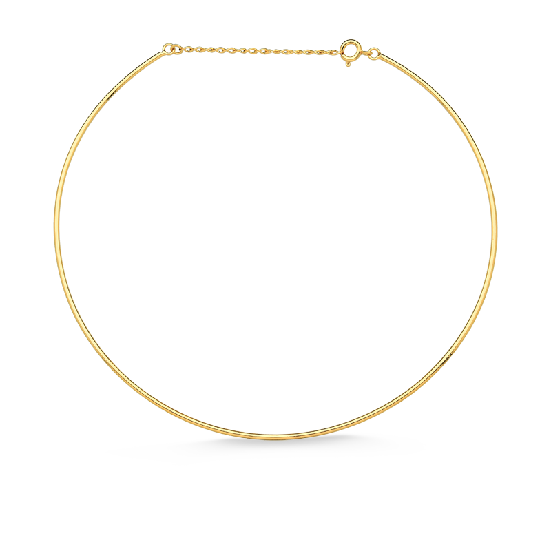 COLAR CHOKER ARO RÍGIDO COM FECHAMENTO FOLHEADO A OURO 18K