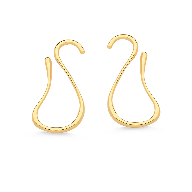 BRINCO CURVAS FOLHEADO A OURO 18K