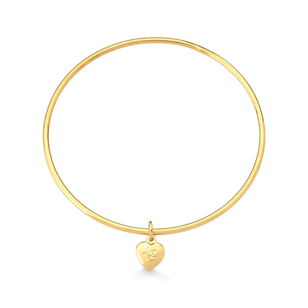 BRACELETE INFANTIL PINGENTE CORAÇÃO FOLHEADO A OURO 18K