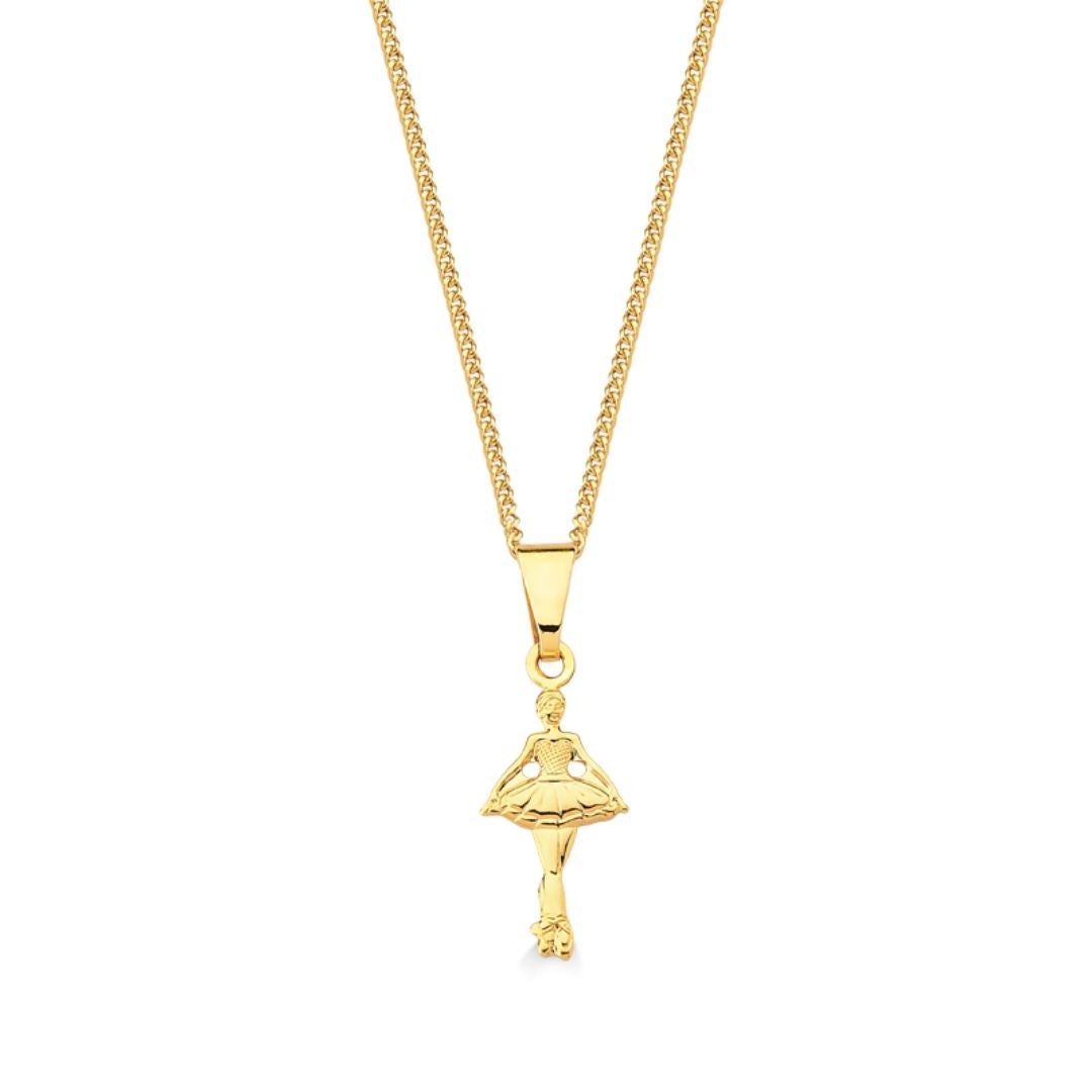 COLAR COM PINGENTE DE BAILARINA FOLHEADO A OURO 18K