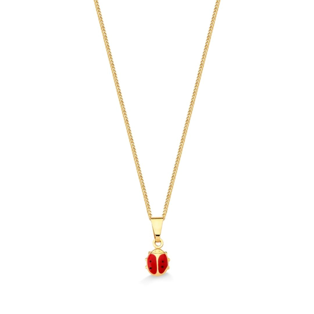 COLAR INFANTIL PINGENTE JOANINHA RESINADO FOLHEADO A OURO 18K
