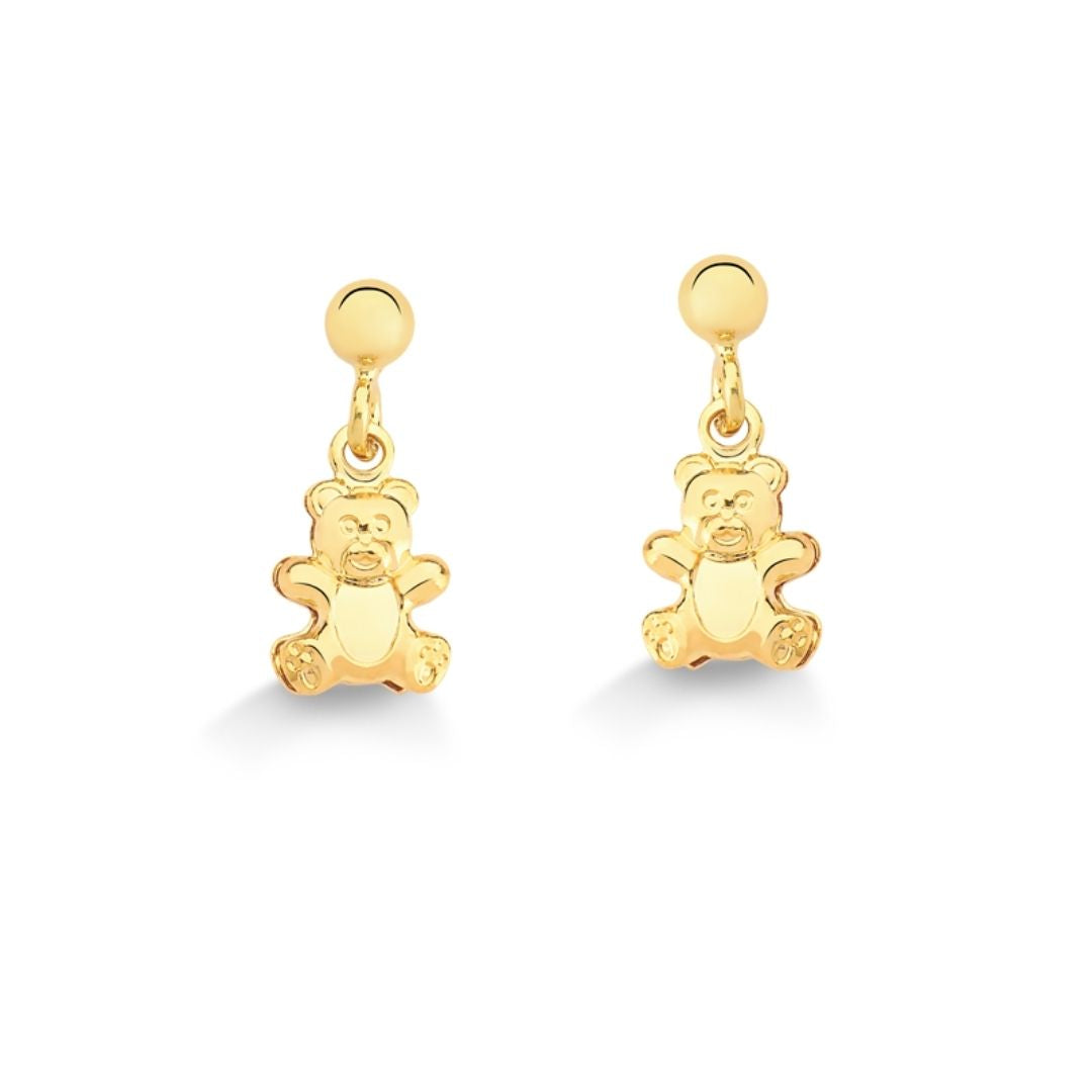 BRINCO URSO E BOLINHA FOLHEADO A OURO 18K