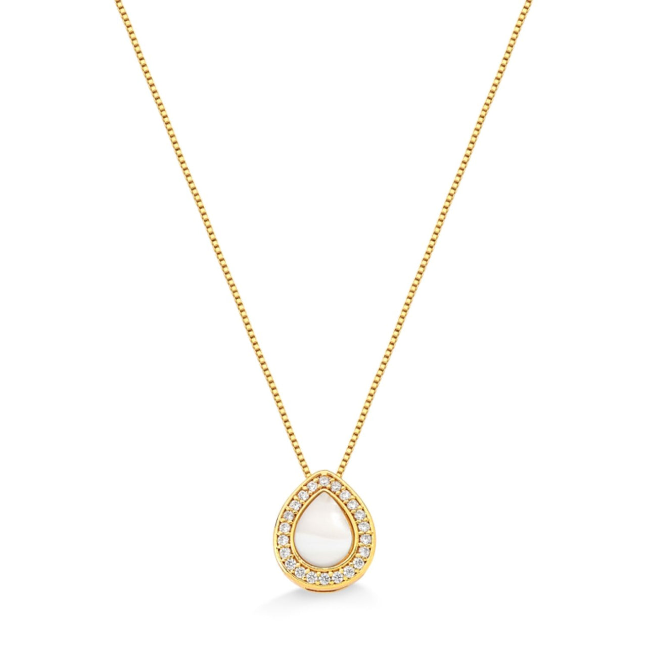 COLAR DE GOTA COM MADRE PEROLA FOLHEADO A OURO 18K