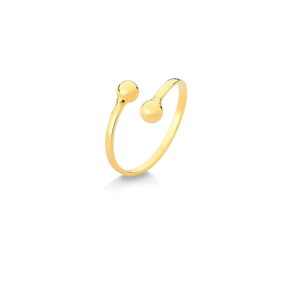 ANEL FALANGE DUAS BOLAS FOLHEADO A OURO 18K