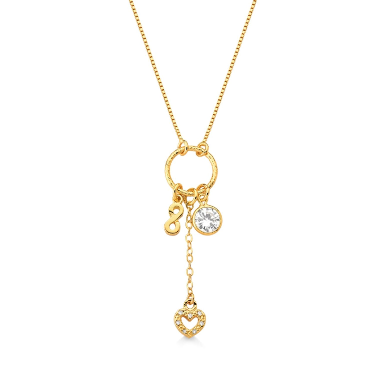 COLAR COM TRES PINGENTES FOLHEADO A OURO 18K