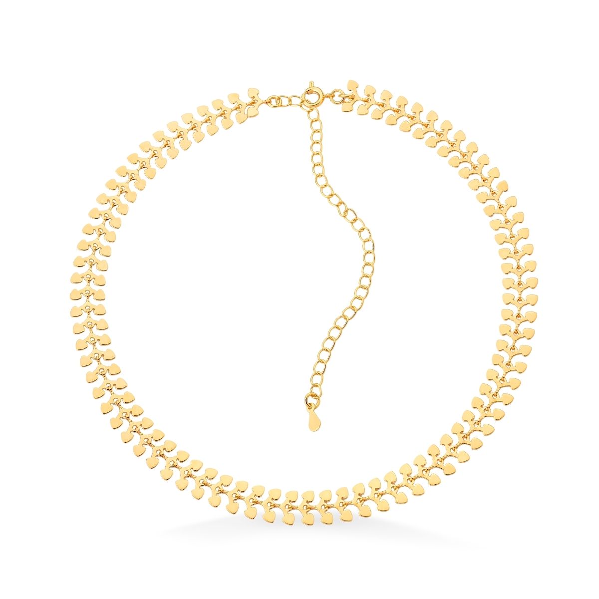 CHOKER ESCAMADA FOLHEADA A OURO 18K