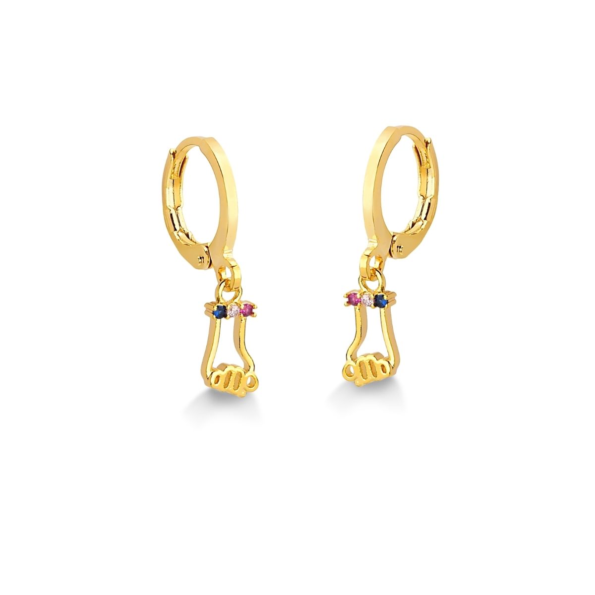 BRINCO DE ARGOLA COM PINGENTE DE FIGA CRAVEJADA DE ZIRCONIA FOLHEADO A OURO 18K