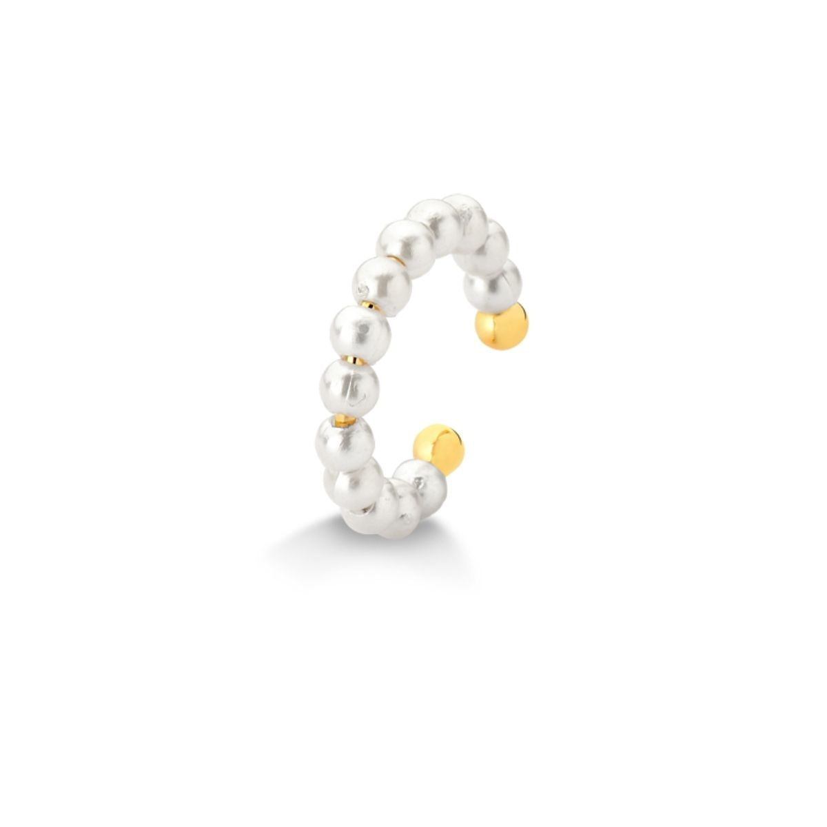 PIERCING DE PRESSÃO EM PEROLAS FOLHEADO A OURO 18K