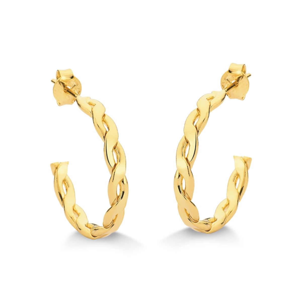 BRINCO DE ARGOLA TRANÇADA FOLHEADO A OURO 18K