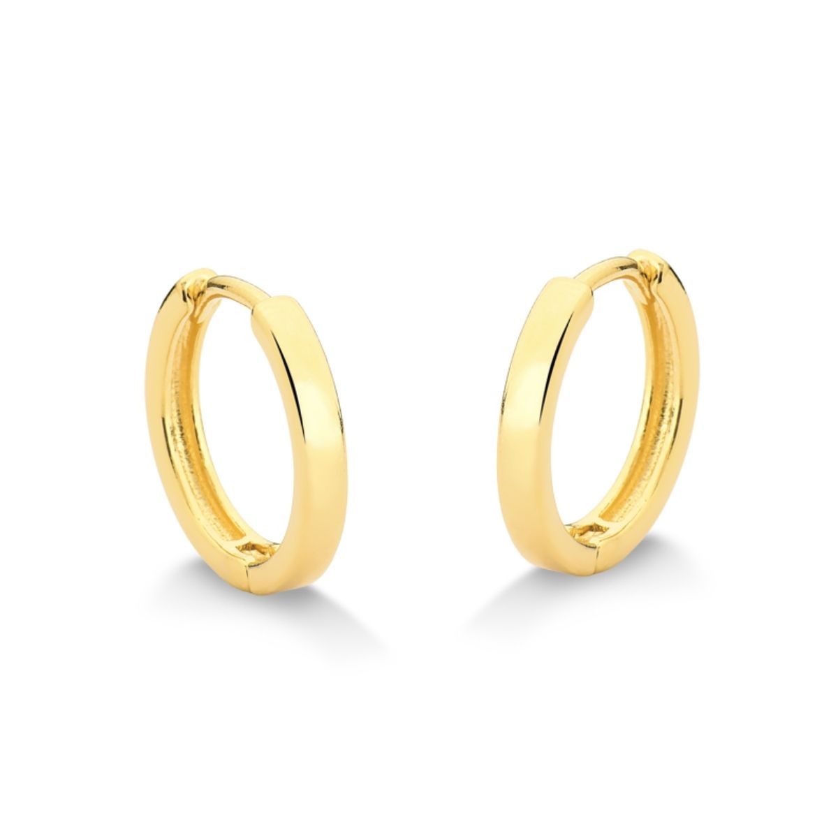 BRINCO DE ARGOLA LISA COM CLICK GRANDE FOLHEADO A OURO 18K