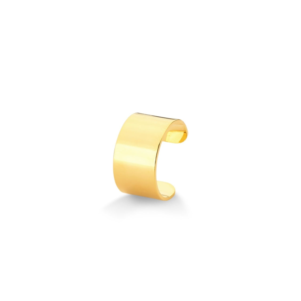 PIERCING DE ORELHA LISO LARGO FOLHEADO A OURO 18K