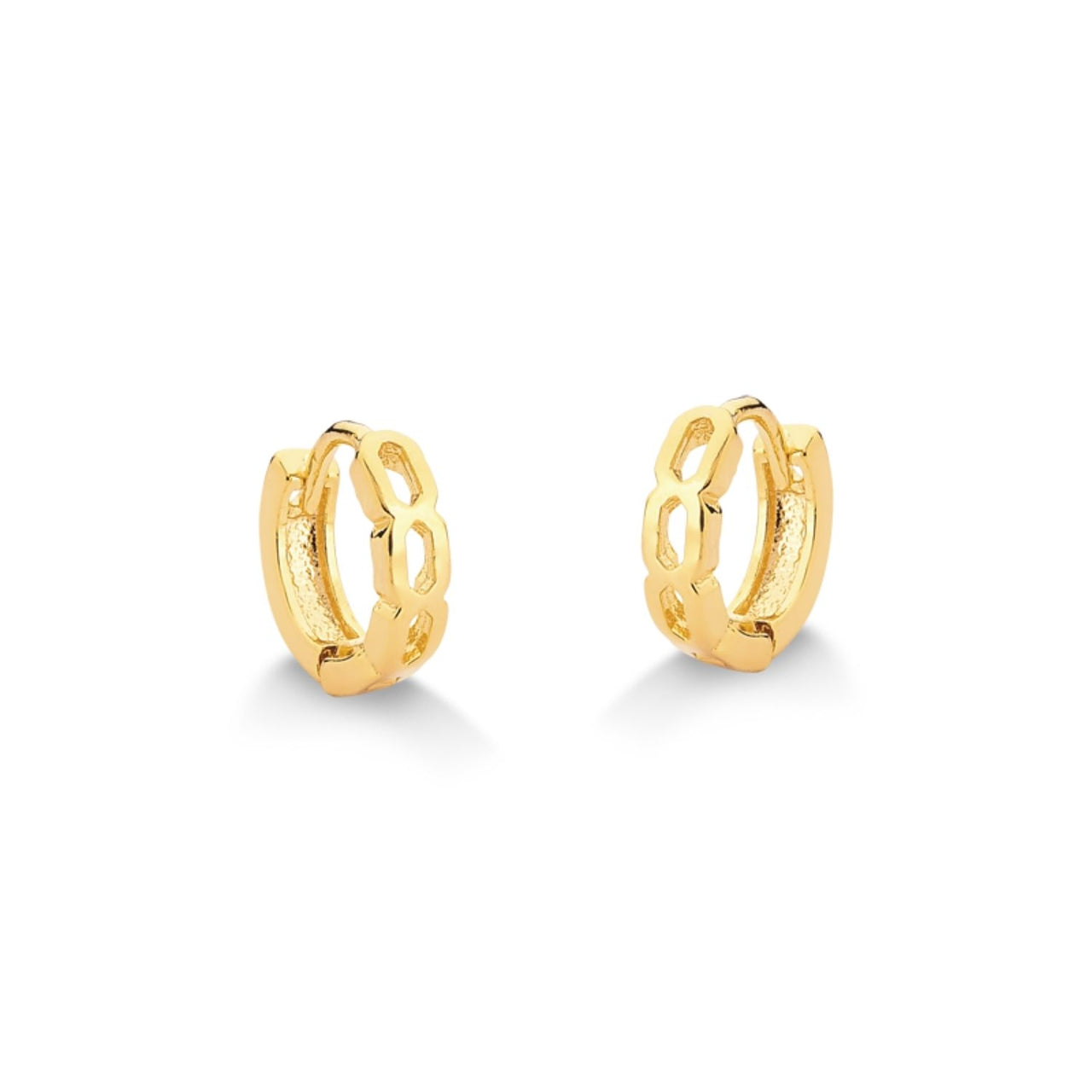 BRINCO ARGOLA DE CLICK COM DETALHES FOLHEADO A OURO 18K