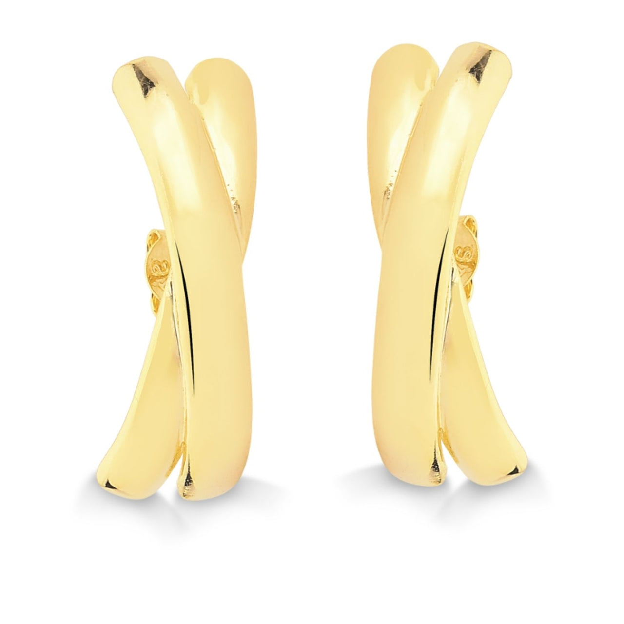 MIX DE BRINCO EAR HOOK EM XIS FOLHEADO A OURO 18K