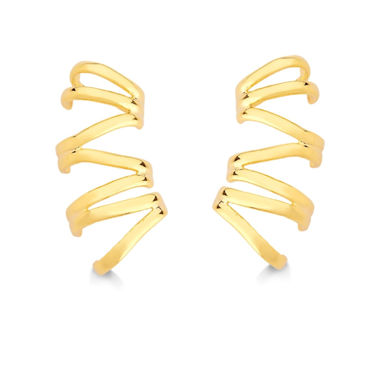 BRINCO PIERCING COM SETE ELOS LISOS FOLHEADO A OURO 18K