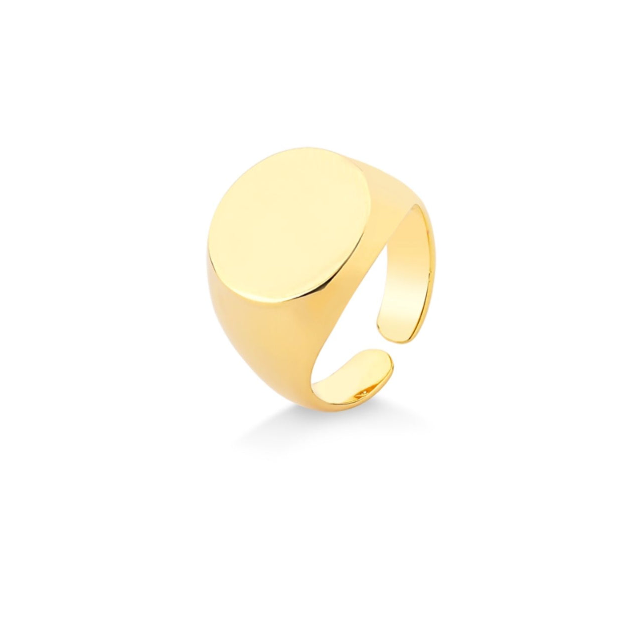 ANEL MINGO AJUSTAVEL REDONDO FOLHEADO A OURO 18K