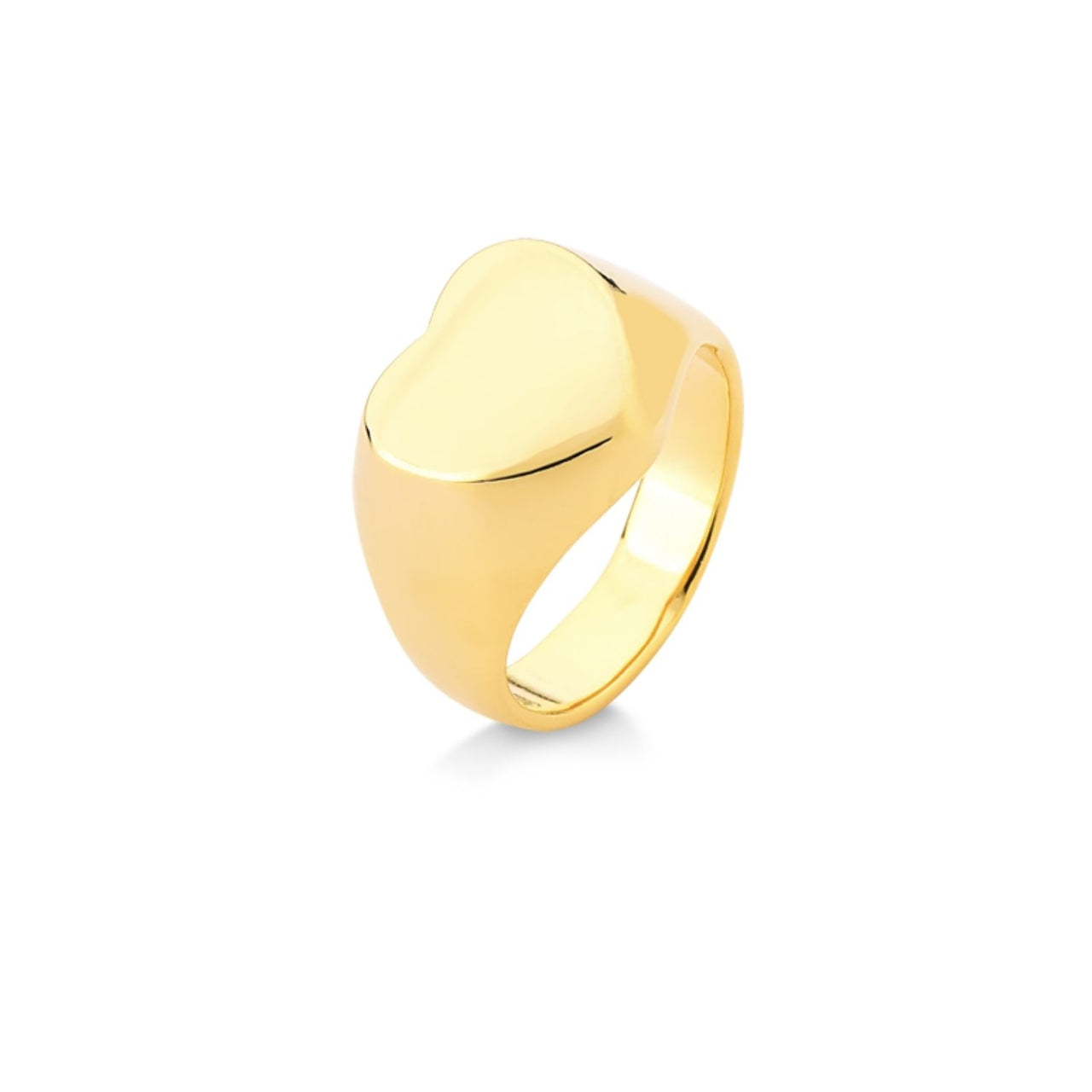 ANEL MINGO DE CORAÇÃO FOLHEADO A OURO 18K