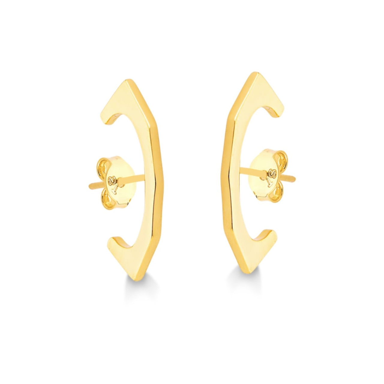 MIX DE BRINCO SEXTAVADO E PIERCING COM ZIRCONIA FOLHEADO A OURO 18K
