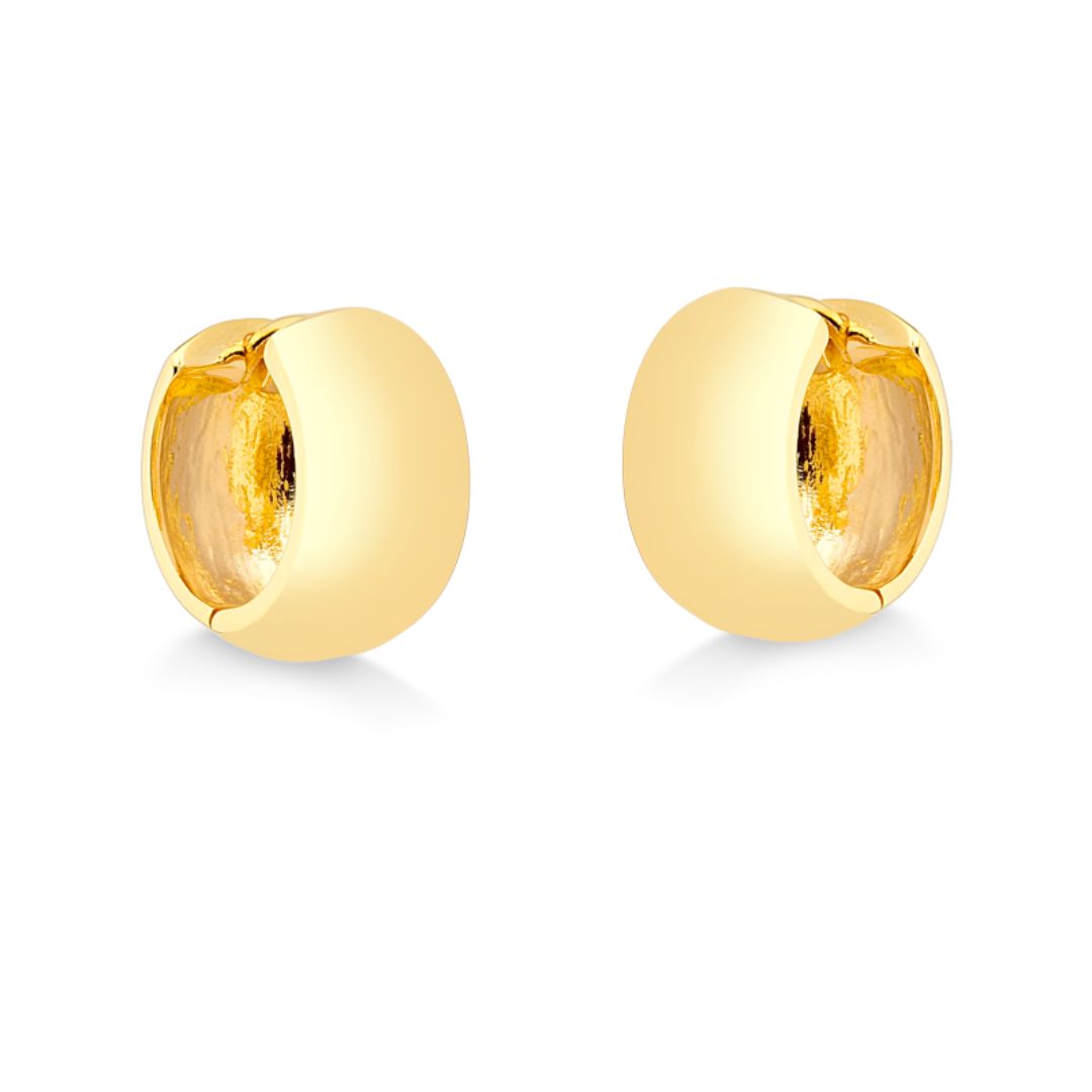 BRINCO DE ARGOLA LARGA COM FECHAMENTO EM CLICK FOLHEADO A OURO 18K