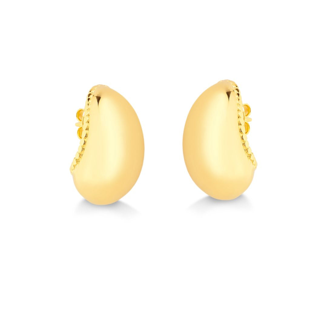 BRINCO OVALADO LISO FOLHEADO A OURO 18K